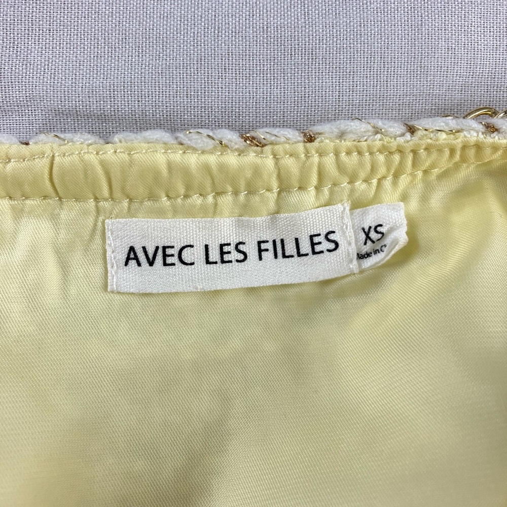 Avec Les Filles Yellow Tweed Chain Trim Set - Picture 11 of 16